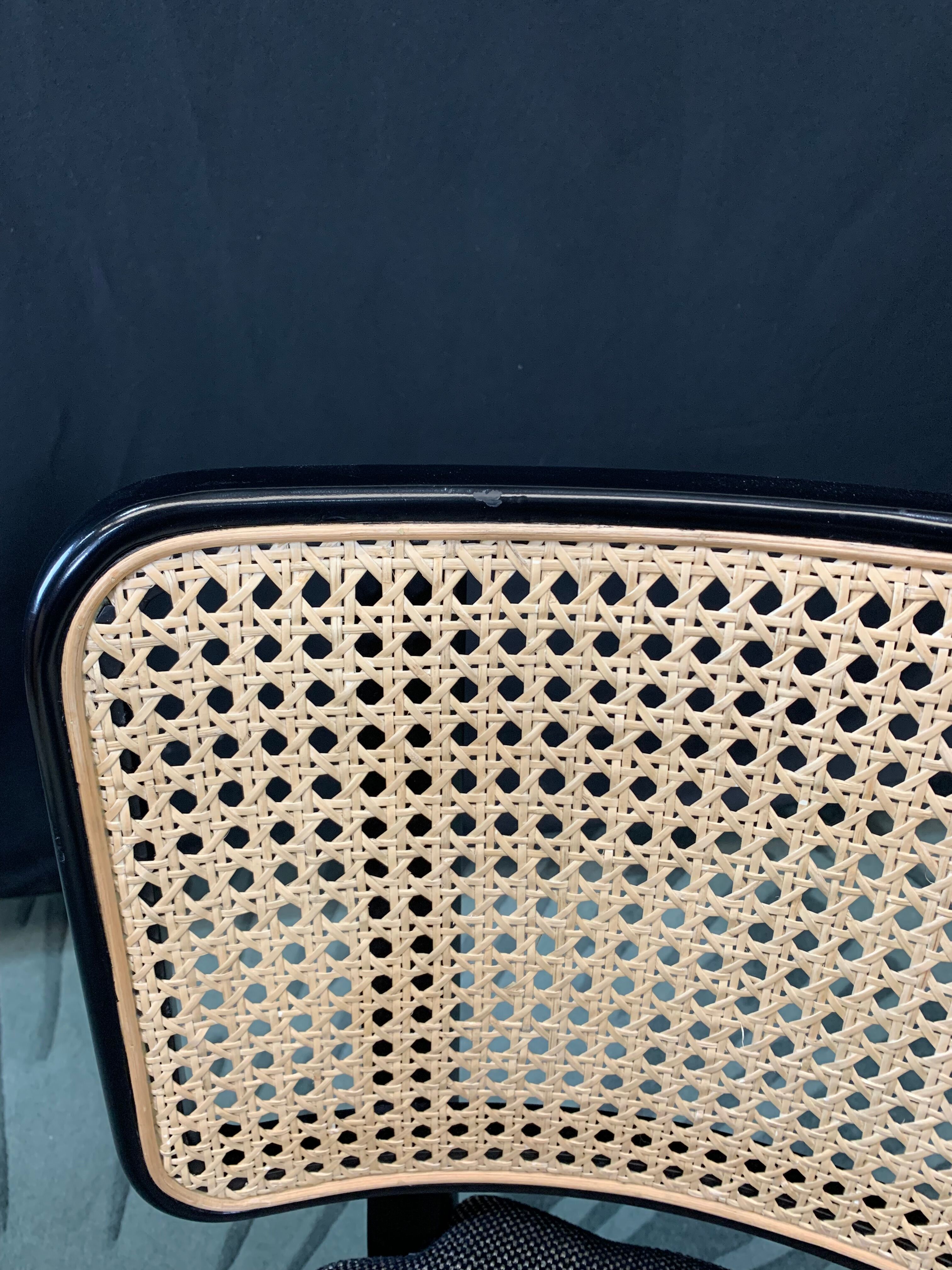Chaise cannage bois noir caviar