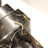 Art Deco Bookends of Doe Lying on Portor Marble