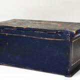 Antique Folk Art Hand Painted Wooden Box Bride late 19th century