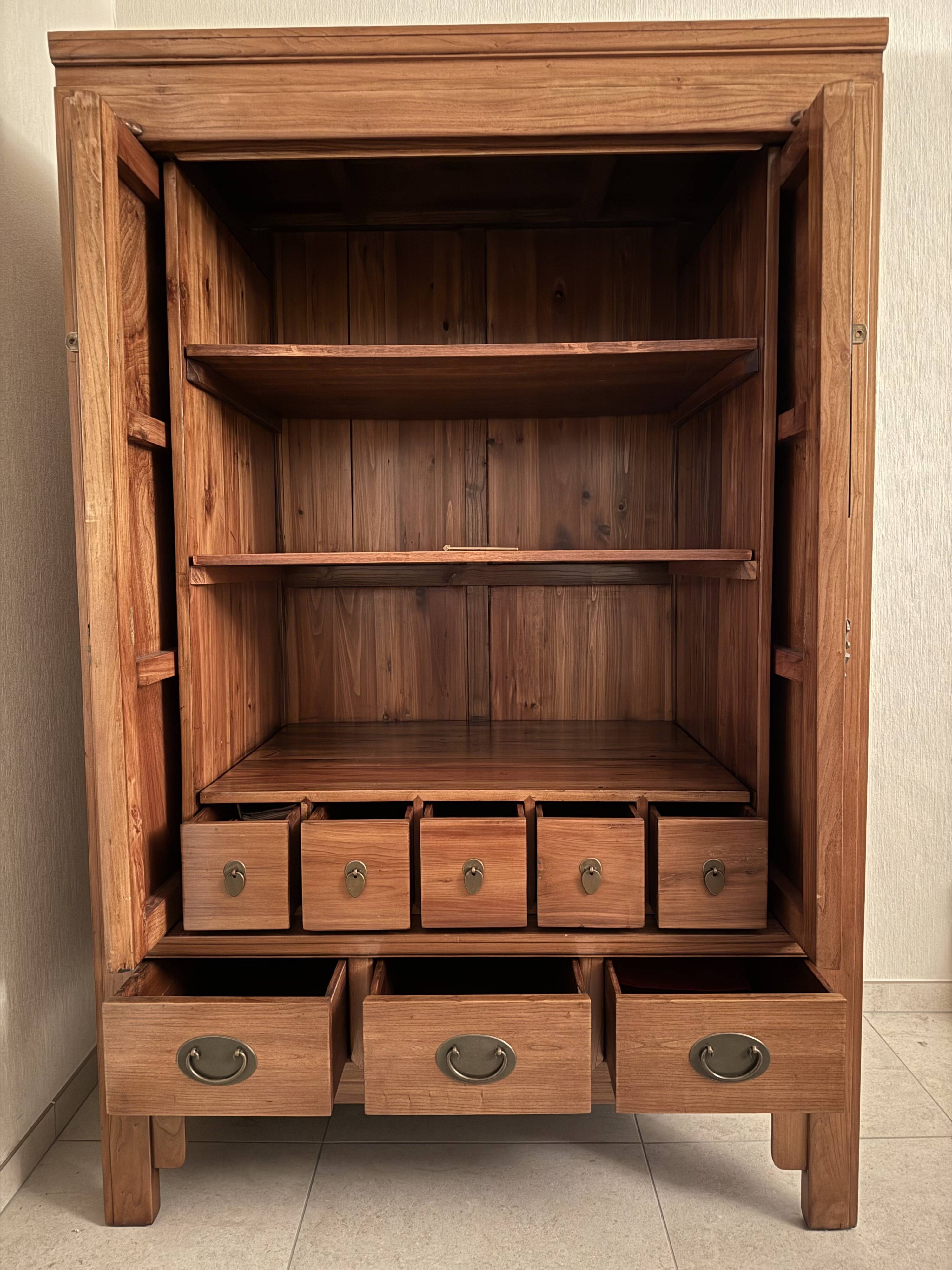 Commode Chinoise 2 portes en bois de Camphre