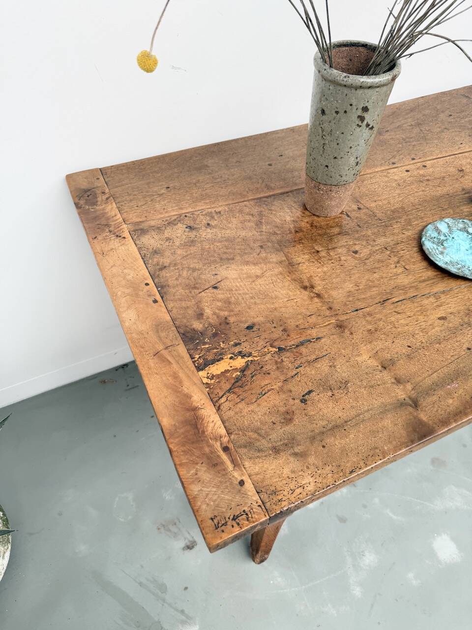 19th century walnut drapery table 2m1