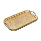 Plateau en rotin et cannage grande taille