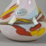 Vase vintage willingen des années 1990, en verre d'art soufflé à la bouche et fait main.