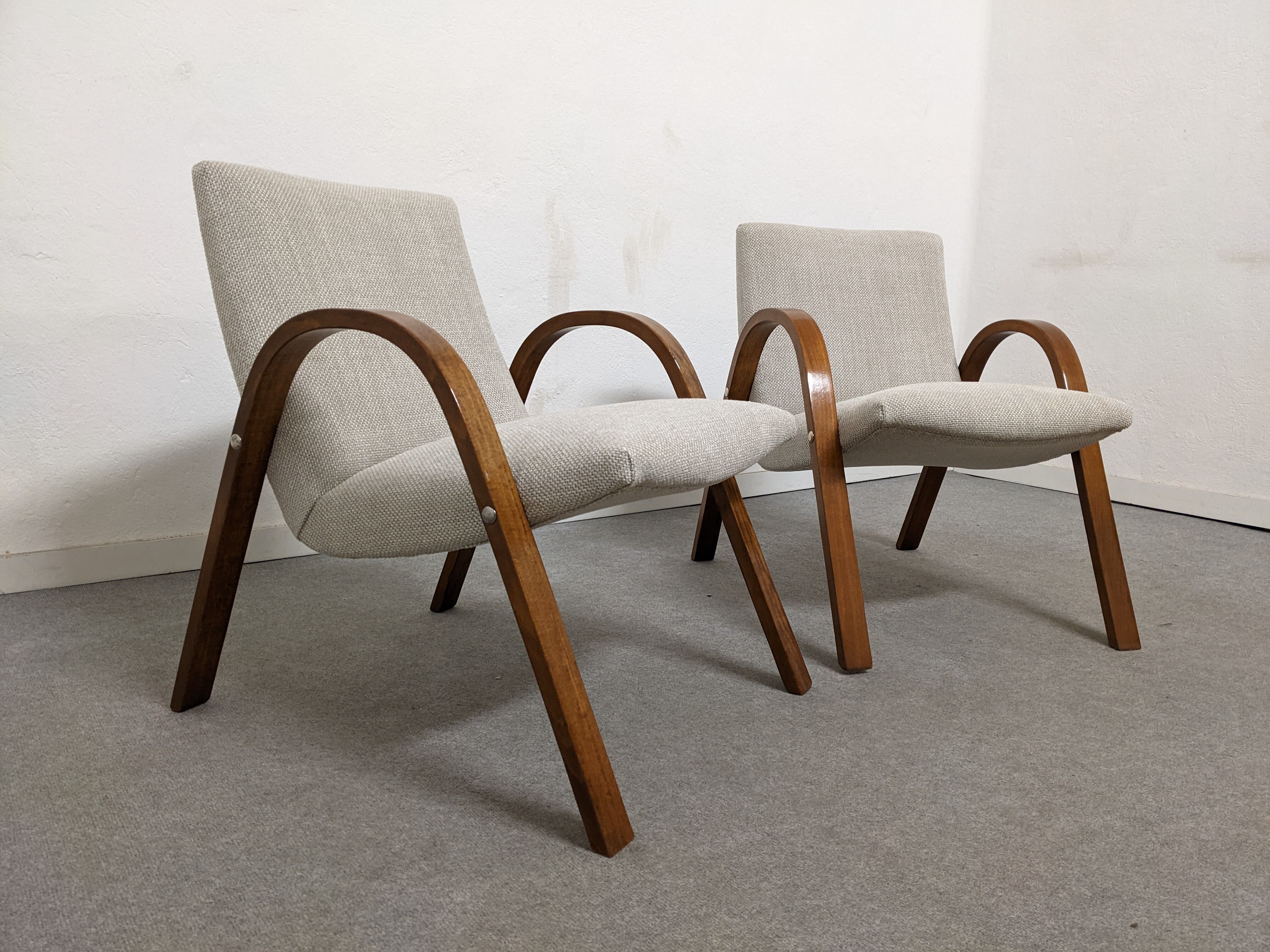 Pair of Bow Wood armchairs from the 50s/60s by Steiner