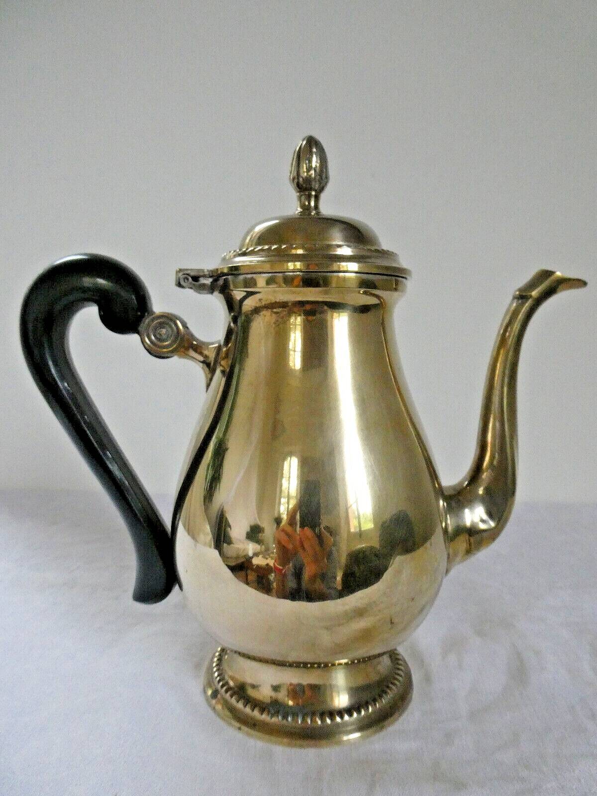Louis XVI style silver-plated teapot / chocolate pot, early 20th century