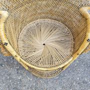 Fauteuil Emmanuelle en osier, années 70