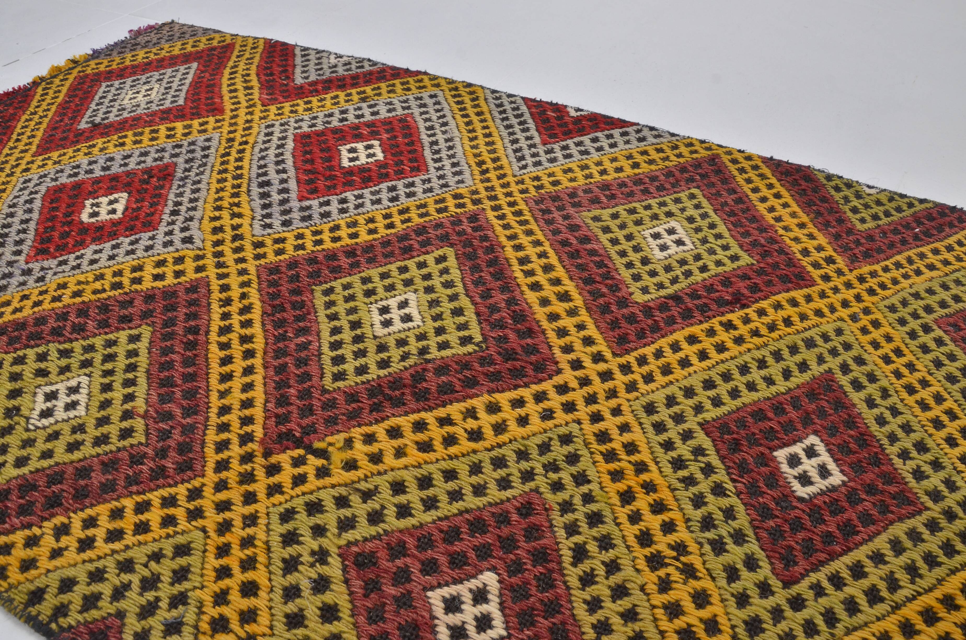 Small Decorative Oushak Kilim