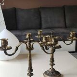 Pair of 3-arm curved chandeliers. Baroque/Rocaille style.