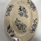 Plat ovale en porcelaine longwy signé yeho