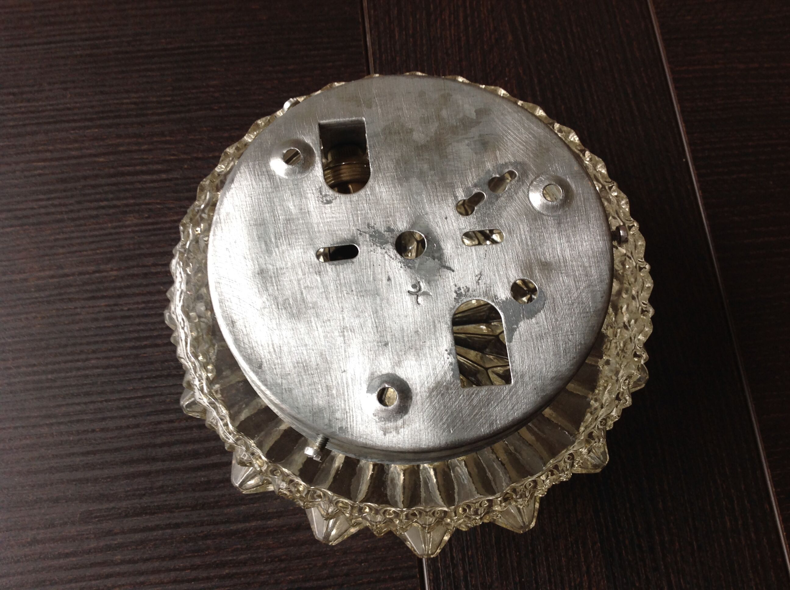 Round ceiling lamp diamond tips vintage 60s-70s