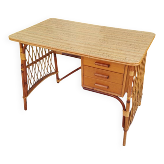 Beautiful vintage antique rattan desk
