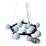 Lustre design à led en métal avec plusieurs boules en verre magic