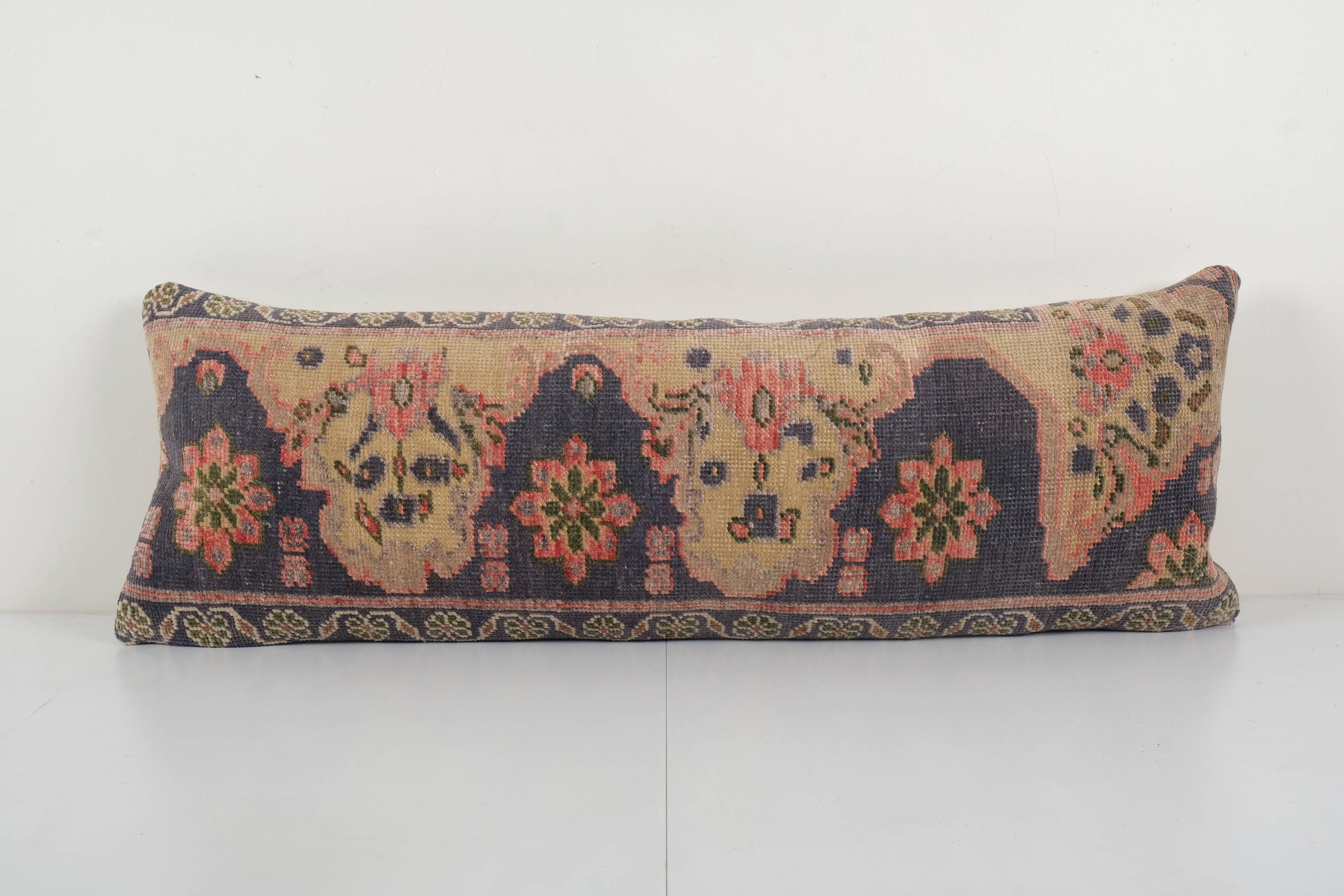 Turkish blue oversize carpet pillow