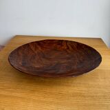 Grand plat vintage en bois sculpté à la main