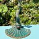 Antique candlestick base – stylised marine fish in patinated bronze