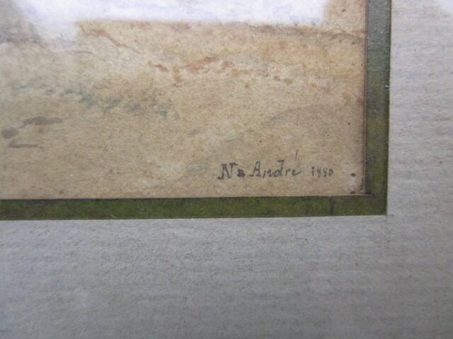 Old watercolor - village view 1880