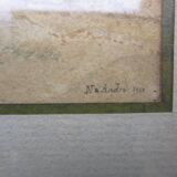 Old watercolor - village view 1880