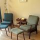 Vintage Scandinavian armchair in teak and green ribbed velvet – "Alrik"