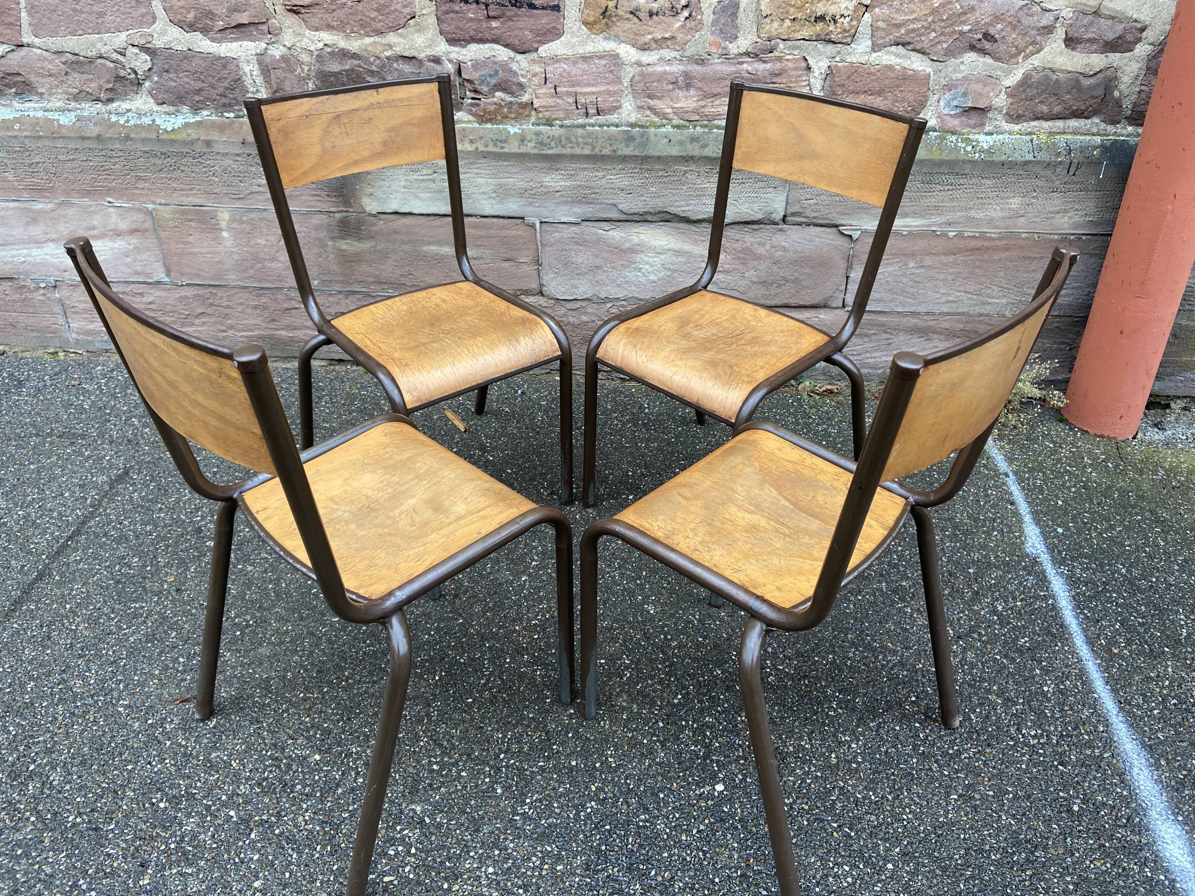 set of 4 industrial school chairs vintage school communities