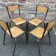 set of 4 industrial school chairs vintage school communities