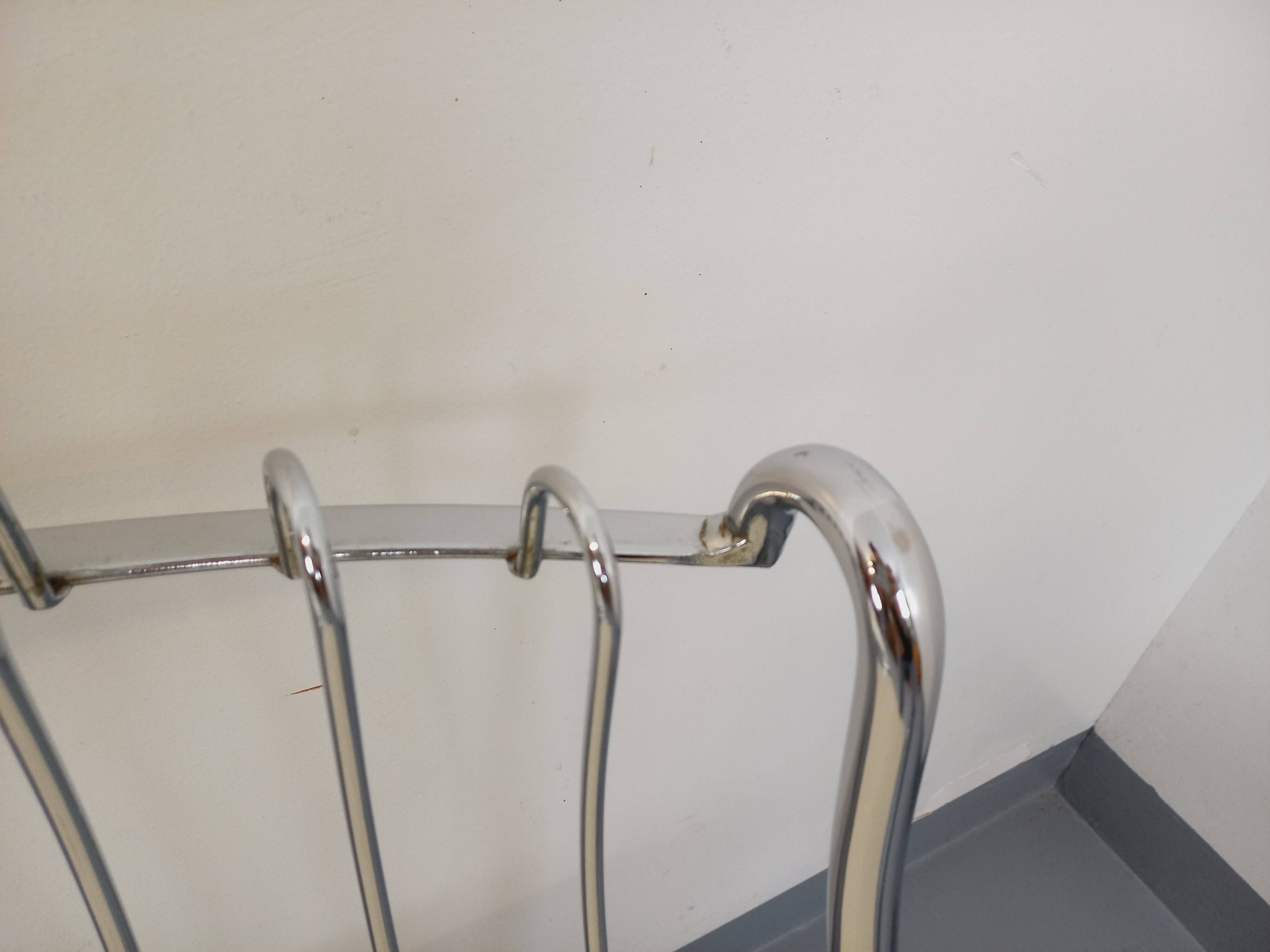 Set of 4 vintage Italian chairs by Gastone Rinaldi in chrome metal.