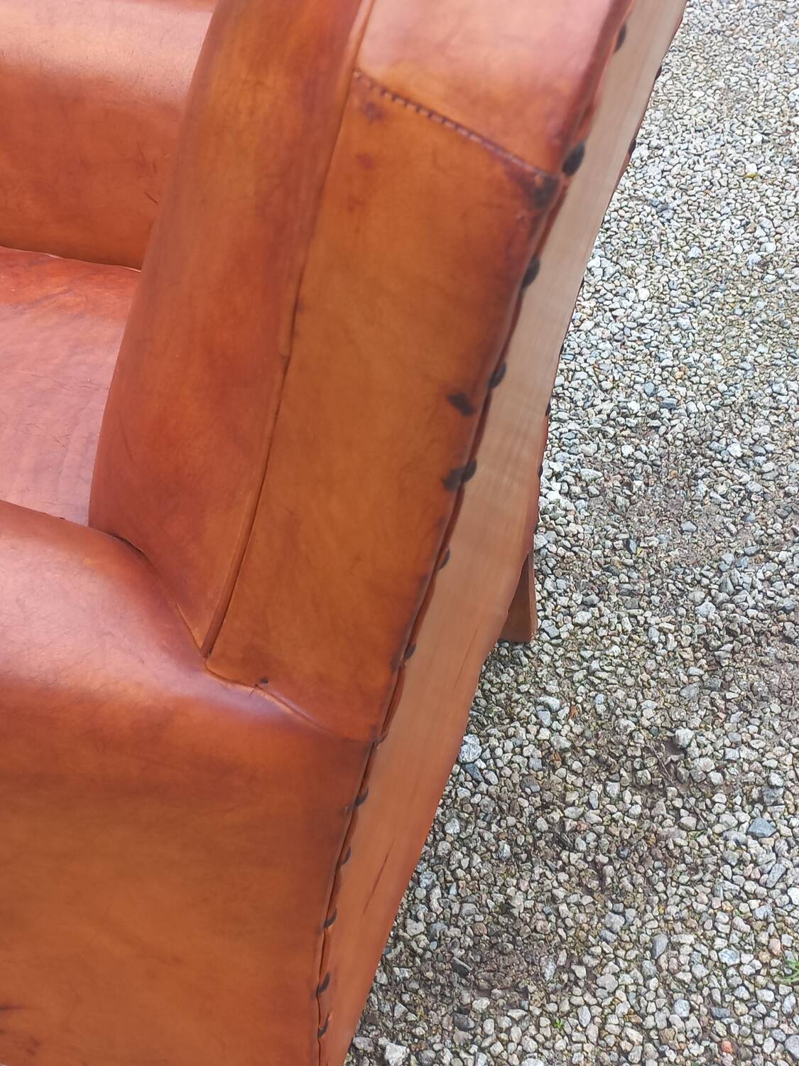 Art deco leather club chair from the 1930s