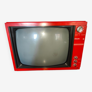 Ancienne télé philips vintage orange des années 70