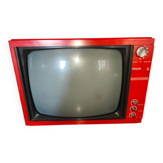 Ancienne télé philips vintage orange des années 70