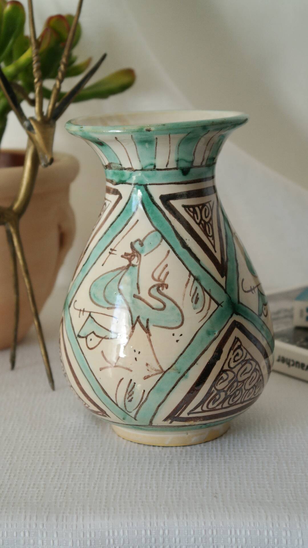 Spanish enamelled terracotta vase PUNTER 1960