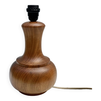 Vintage turned wood lamp base, 1970