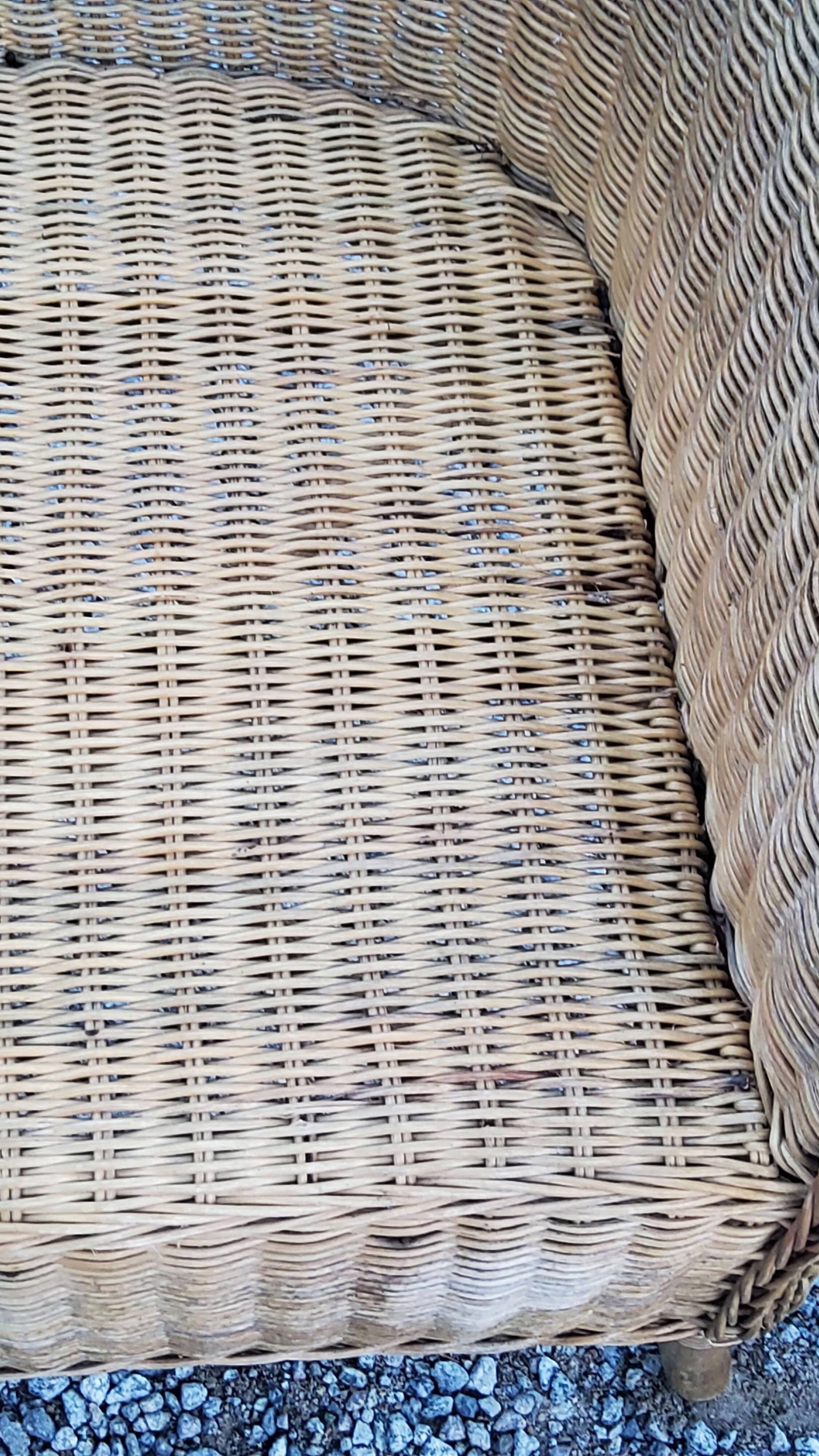 Pair of armchairs and bench in rattan and bamboo from the 60s/70s