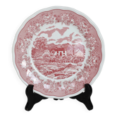 Vintage dessert plate N. Fontebasso – Red country decor