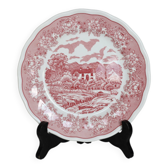 Vintage dessert plate N. Fontebasso – Red country decor