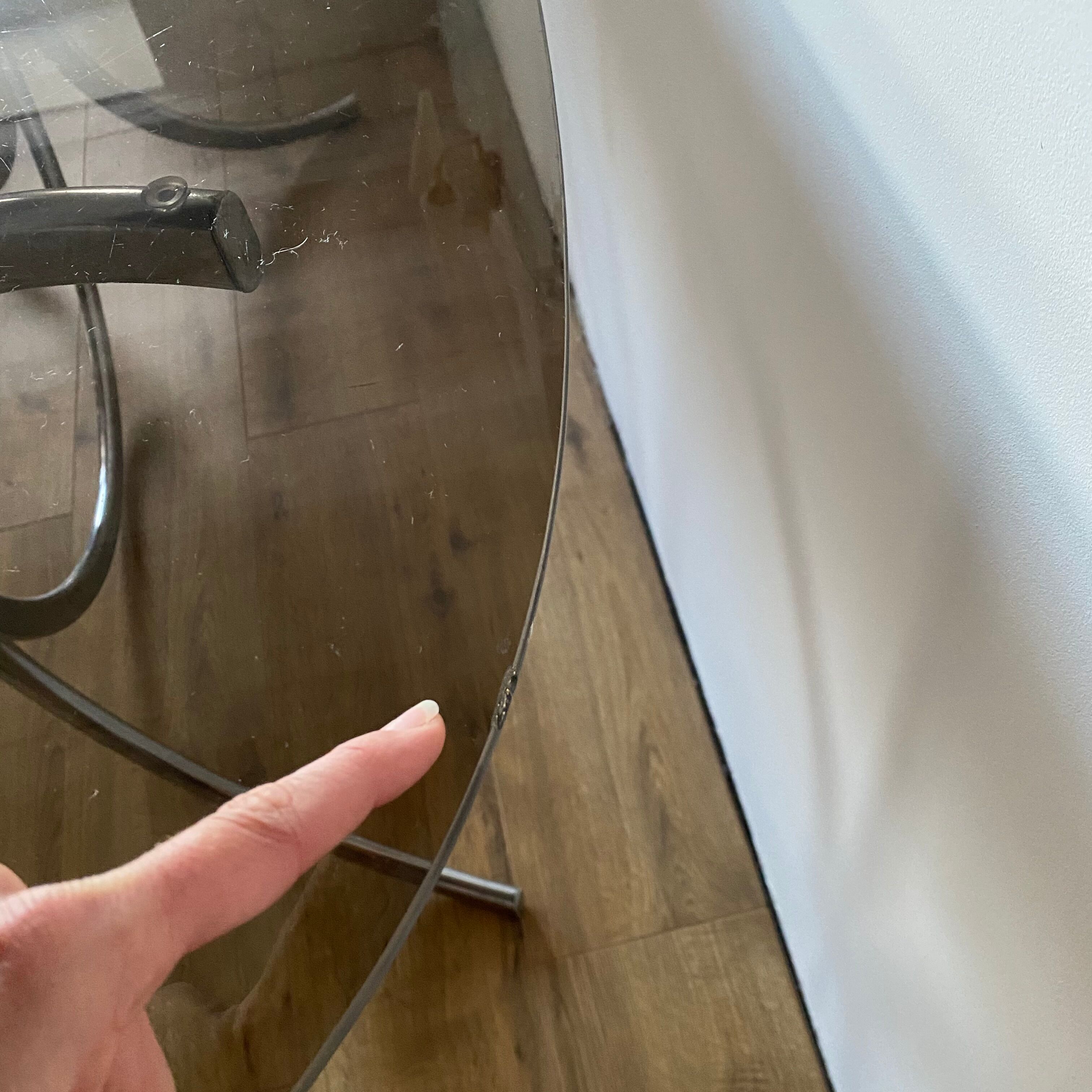 Glass and chrome table
