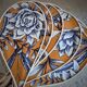 Pendant light, chandelier, rattan flower petals and vintage globe