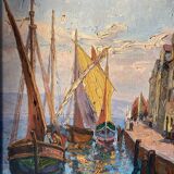Mediterranean port landscape by Dulac