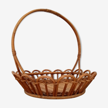 Vintage rattan basket 70s