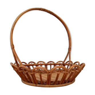 Vintage rattan basket 70s