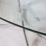 Table basse pieds araignée chromés et verre années 1970 Italie