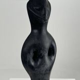 Lampe anthropomorphe en marbre noir vintage