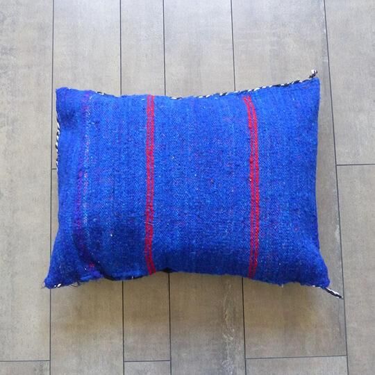 Moroccan kilim cushion blue