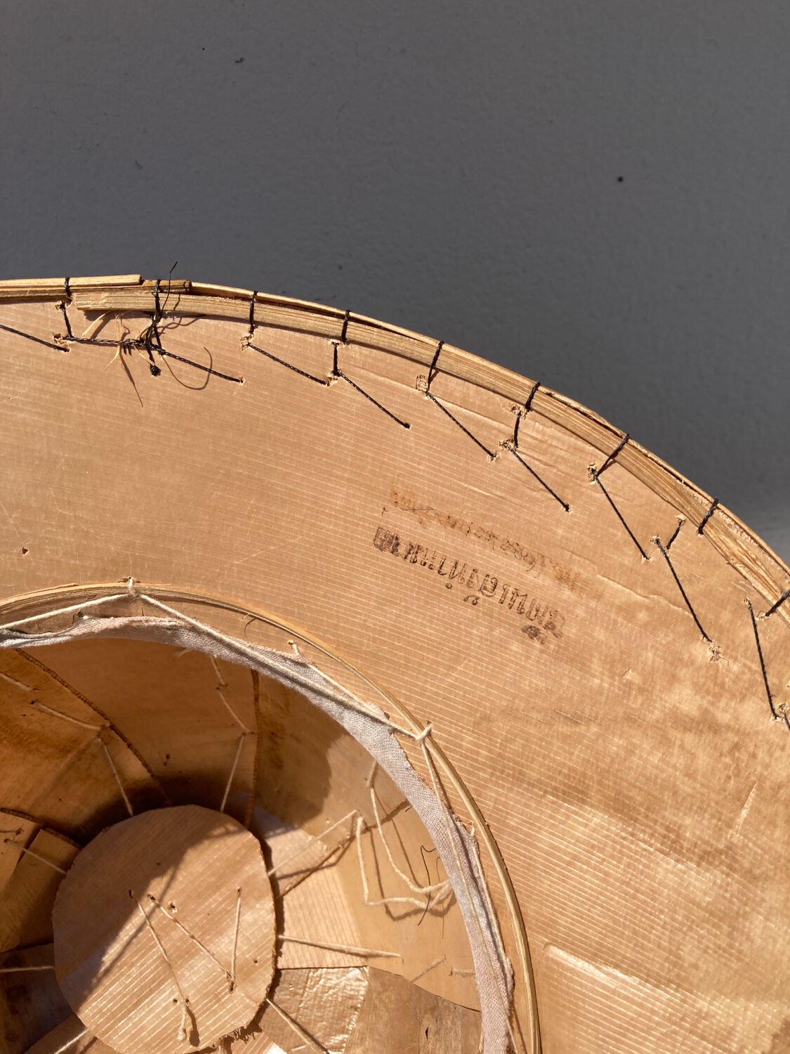 Colonial bamboo hat 70s wall decoration