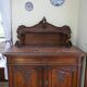 Dessert / Buffet late 19th century with pink-brown marble in Louis XV style