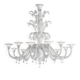 Venetian White “Cà Rezzonico” Murano Glass Chandelier