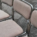 1970s designer chairs in metal and fabric