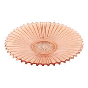 Art Deco Fruit Bowl Pink Pressed Glass Depression Glass 30cm