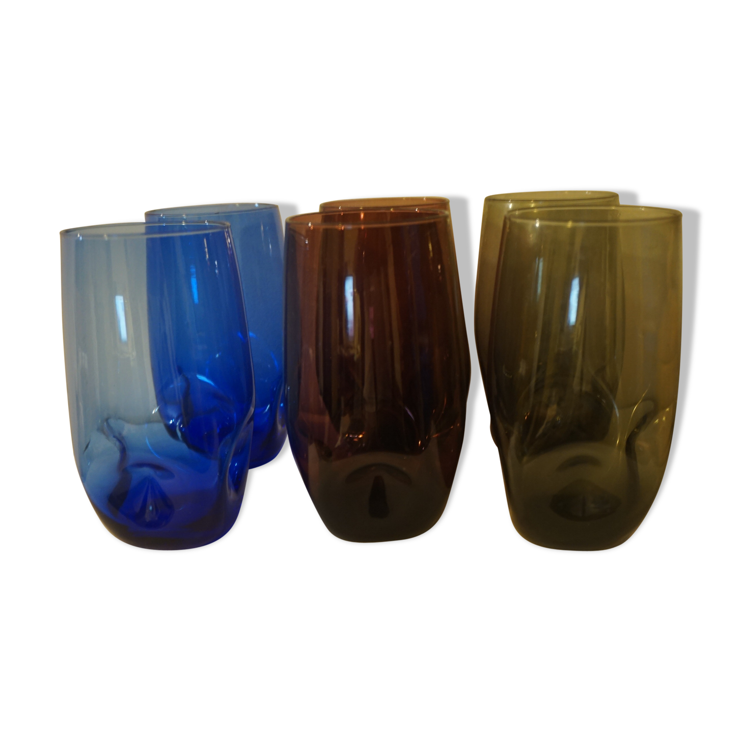 Color vintage 1960 era Nogaro Holmegaard glasses