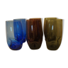 Suite de 6 verres de couleur vintage 1960 era Nogaro Holmegaard