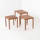 Set of 3 nesting table by E.W. Bach for Toften Møbelfabrik (Denmark, 1960s)