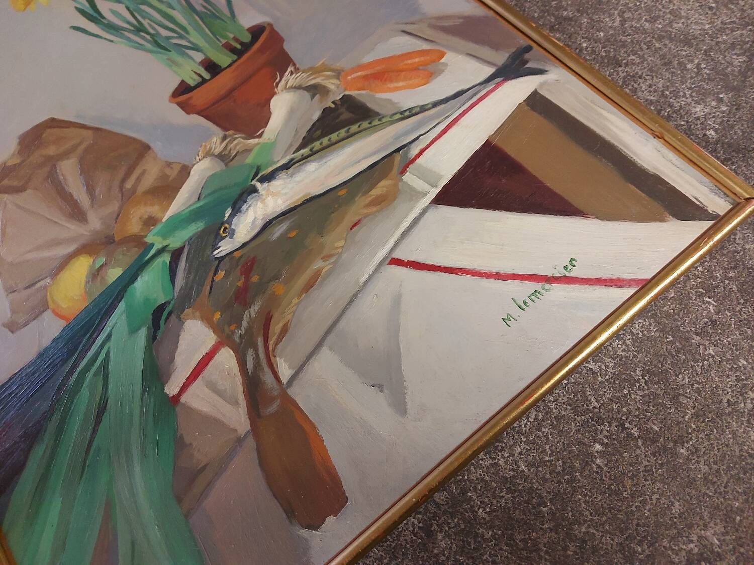 Painting, oil on canvas still life, Michel Mercier